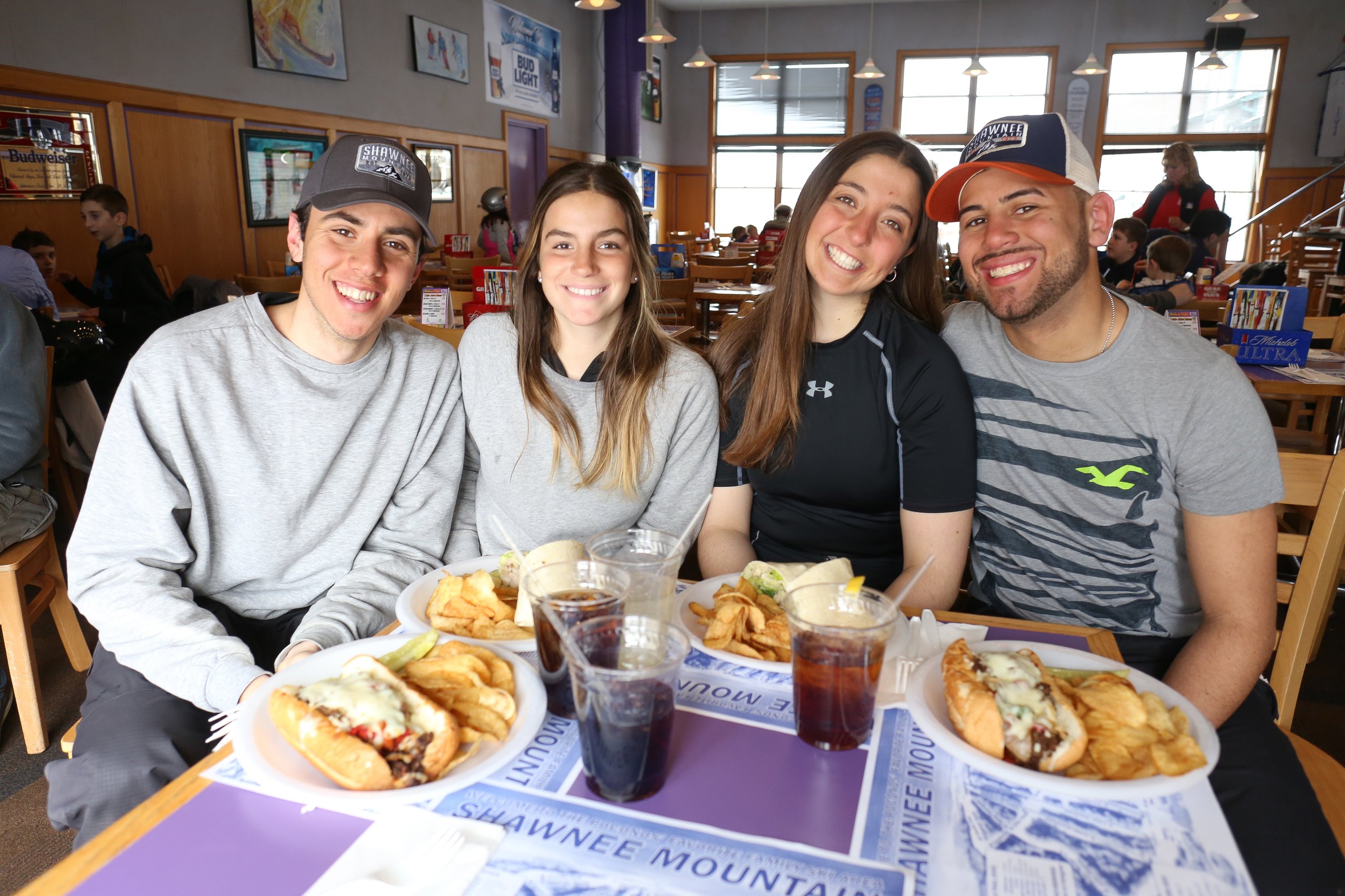 A group enjoying food together at a table
